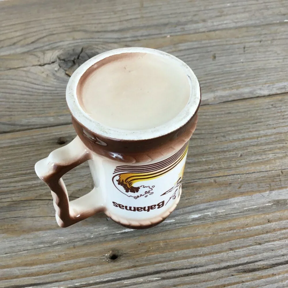 Vintage Bahamas Souvenir Beach Seagulls Mini Beer Mug Stein